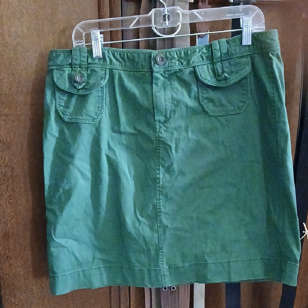 Green Mini Pencil Skirt with Cargo Style